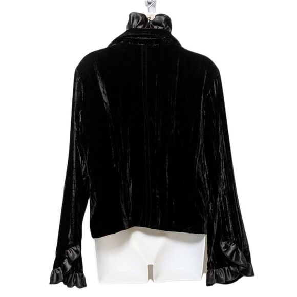 KALI Silk Velour Ruffle Collar Jacket M - Picture 6 of 7